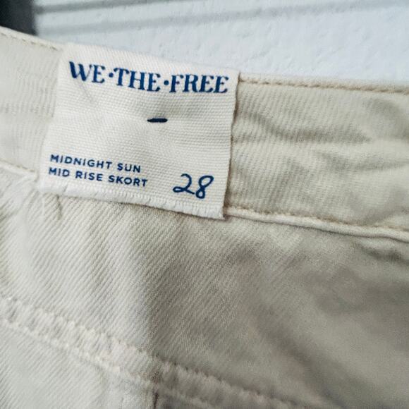 NEW Free People We the Free Midnight Sun Skort Mid Rise Beige 28 Twofer Rigid - Picture 4 of 7